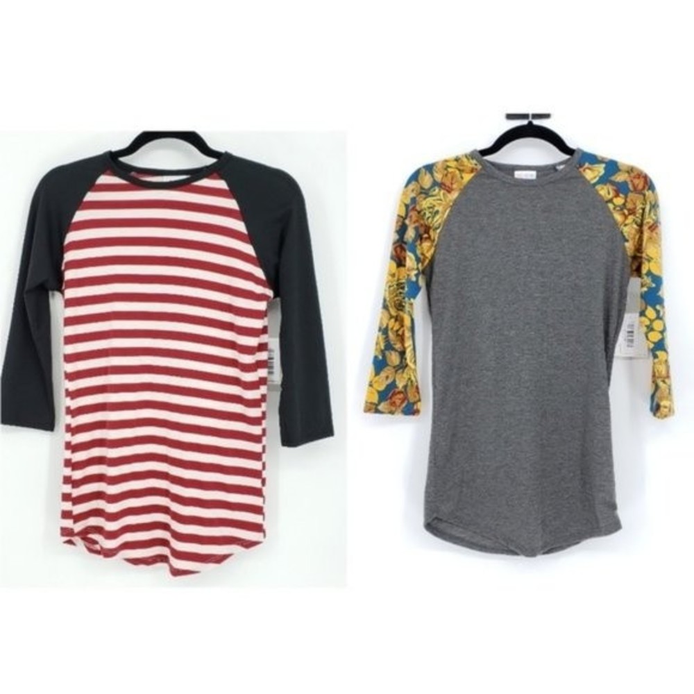 LuLaRoe Randy Raglan Baseball Tee Bundle XXS NWT